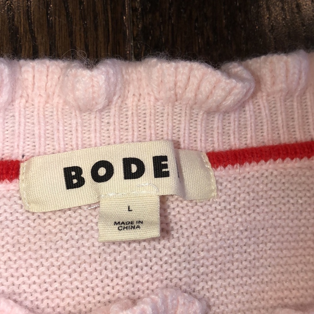 BODEN embroidered frill knit sweater cardigan blooming pink size large - Picture 10 of 16
